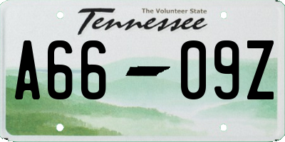 TN license plate A6609Z