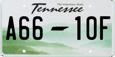 TN license plate A6610F