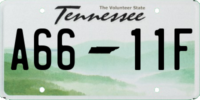 TN license plate A6611F