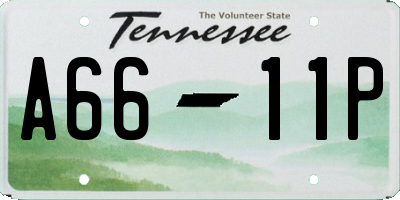 TN license plate A6611P