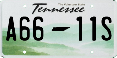 TN license plate A6611S