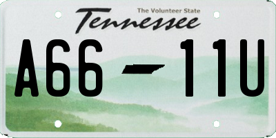 TN license plate A6611U