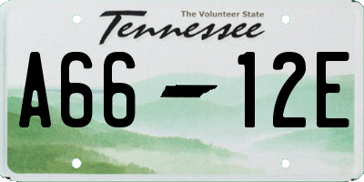 TN license plate A6612E