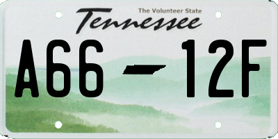 TN license plate A6612F
