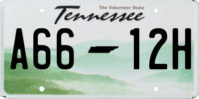 TN license plate A6612H