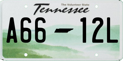 TN license plate A6612L