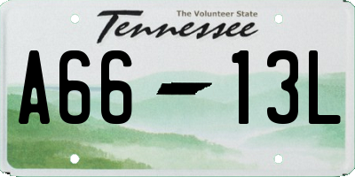 TN license plate A6613L