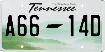 TN license plate A6614D
