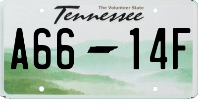 TN license plate A6614F