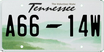TN license plate A6614W