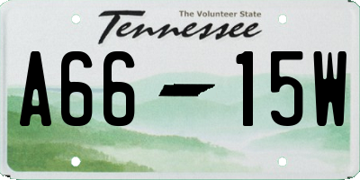 TN license plate A6615W