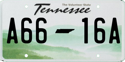 TN license plate A6616A