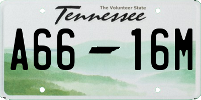 TN license plate A6616M
