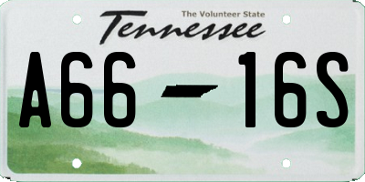 TN license plate A6616S
