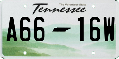 TN license plate A6616W