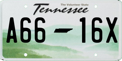 TN license plate A6616X