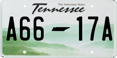 TN license plate A6617A