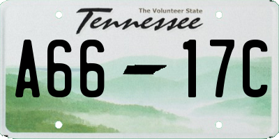 TN license plate A6617C