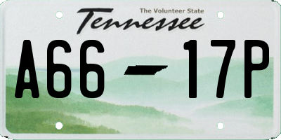 TN license plate A6617P