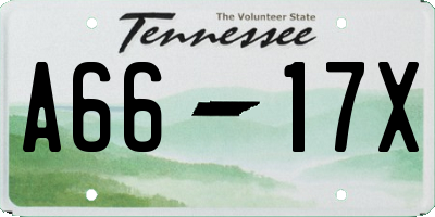 TN license plate A6617X
