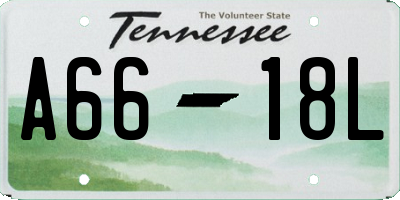 TN license plate A6618L