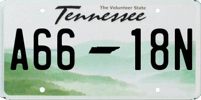 TN license plate A6618N