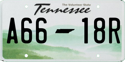 TN license plate A6618R
