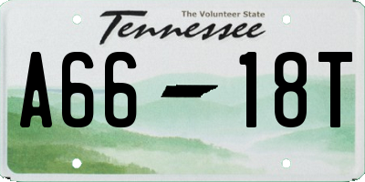 TN license plate A6618T