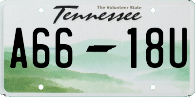 TN license plate A6618U