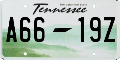 TN license plate A6619Z