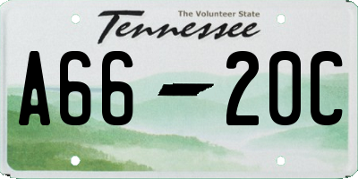 TN license plate A6620C