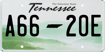 TN license plate A6620E