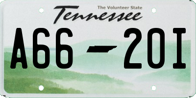 TN license plate A6620I