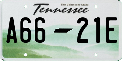 TN license plate A6621E