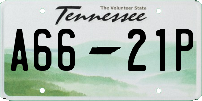 TN license plate A6621P