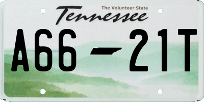 TN license plate A6621T