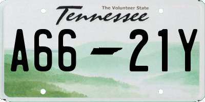 TN license plate A6621Y