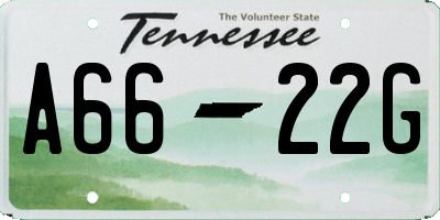 TN license plate A6622G