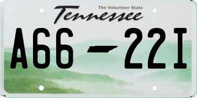 TN license plate A6622I