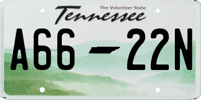 TN license plate A6622N