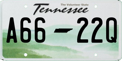 TN license plate A6622Q