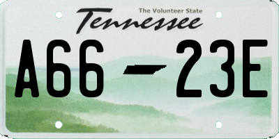 TN license plate A6623E