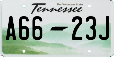 TN license plate A6623J