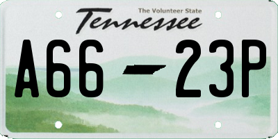 TN license plate A6623P