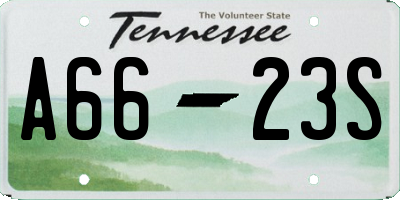 TN license plate A6623S