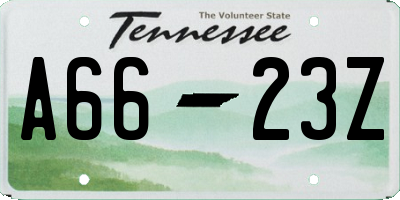 TN license plate A6623Z