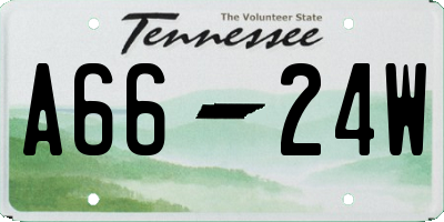 TN license plate A6624W