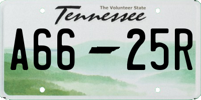 TN license plate A6625R