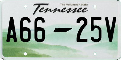 TN license plate A6625V
