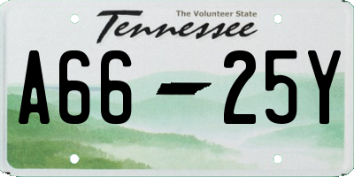TN license plate A6625Y